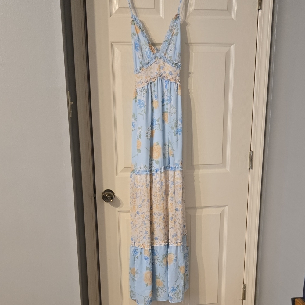Floral Maxi Dress with Lace Details